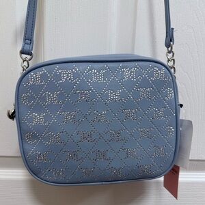 NWT Juicy Couture Crystal Crush Camera Dusty Blue Crossbody Bag